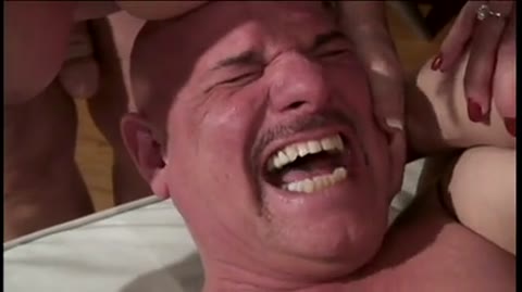 Old Guy Gets Ass Fucked by Girls with Big Strap-On Dildos