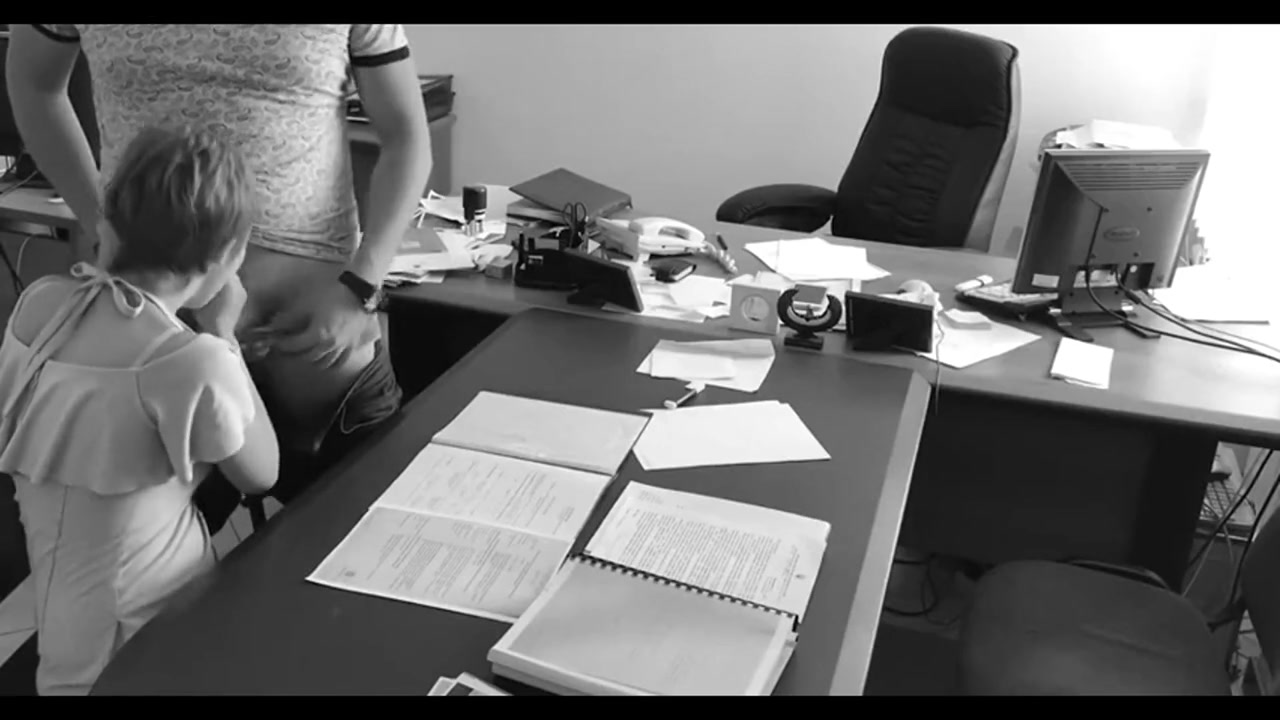 Secretary Sucks Boss's Cock in Office, Then Gets Fucked Doggy Style