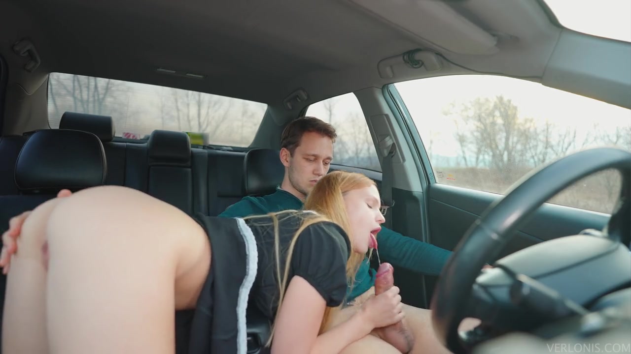 He Drives School Uniform Girl to Woods in Car, Fucks Her, She Takes Off Panties